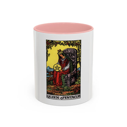 The Queen of Pentacles (Tarot Card) Accent Coffee Mug