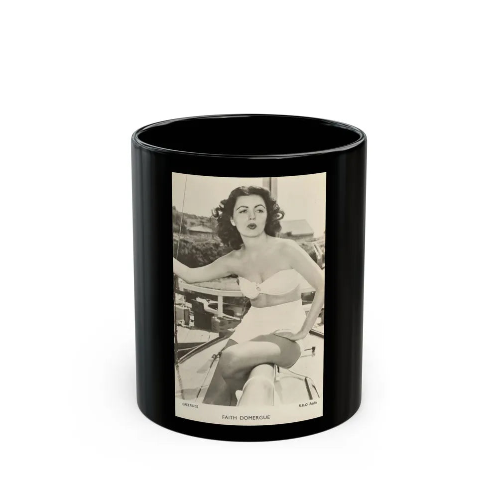 Faith Domergue #47 1 (Vintage Female Icon) Black Coffee Mug-11oz-Go Mug Yourself