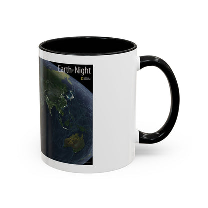 World Map - Earth at Night (2004) (Map) Accent Coffee Mug