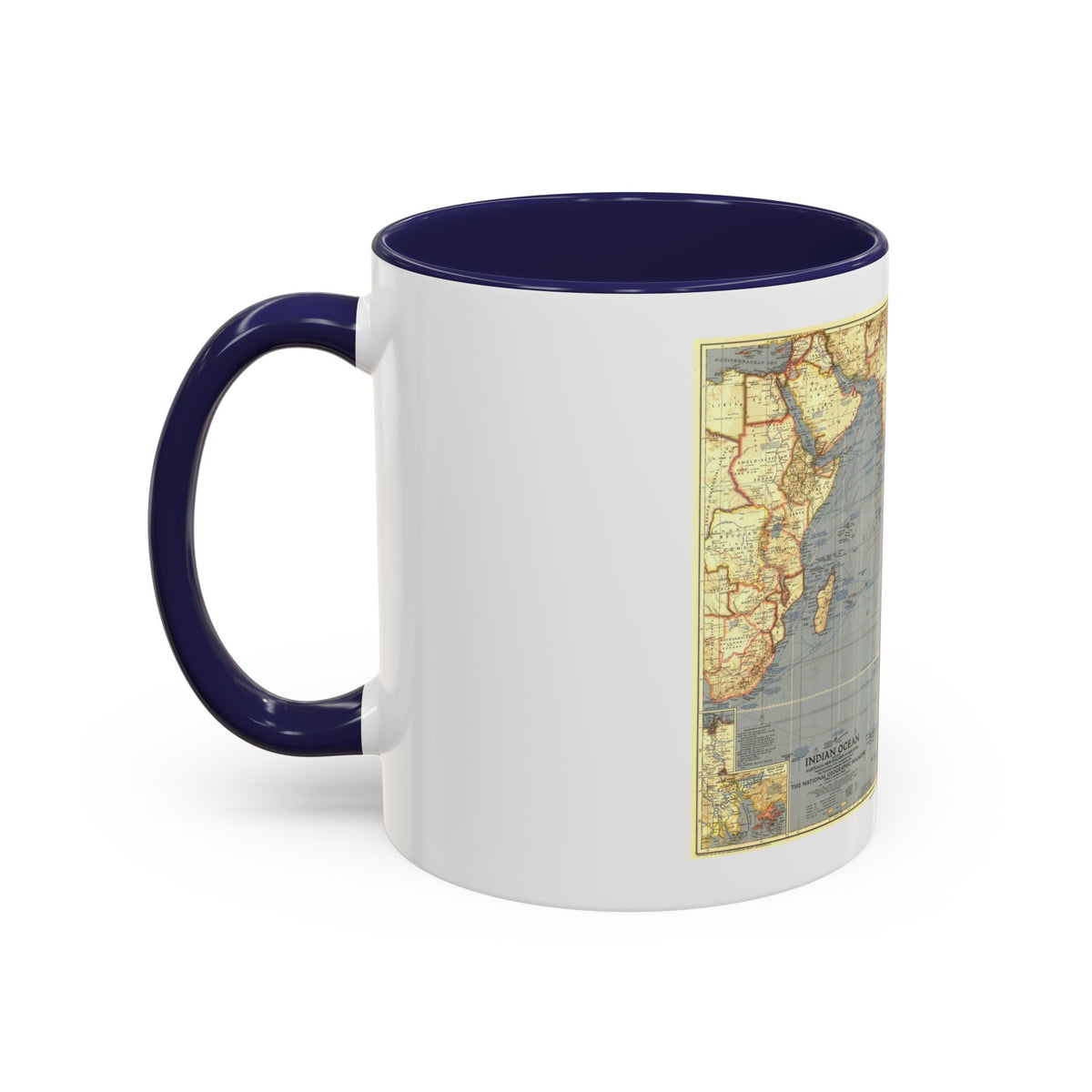 Indian Ocean (1941) (Map) Accent Coffee Mug
