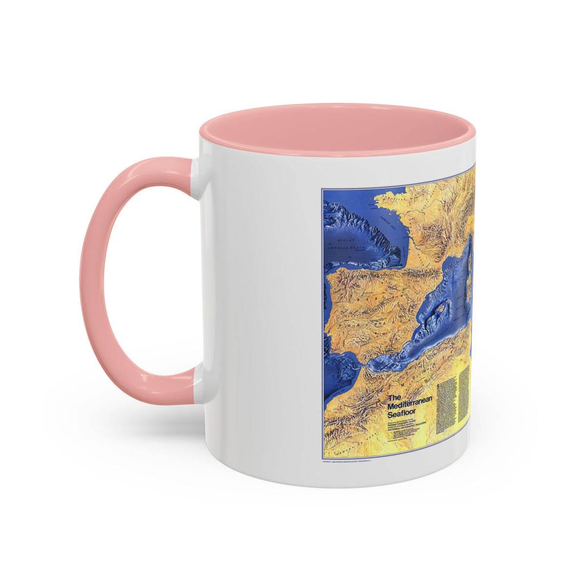 Mediterranean Seafloor (1982) (Map) Accent Coffee Mug