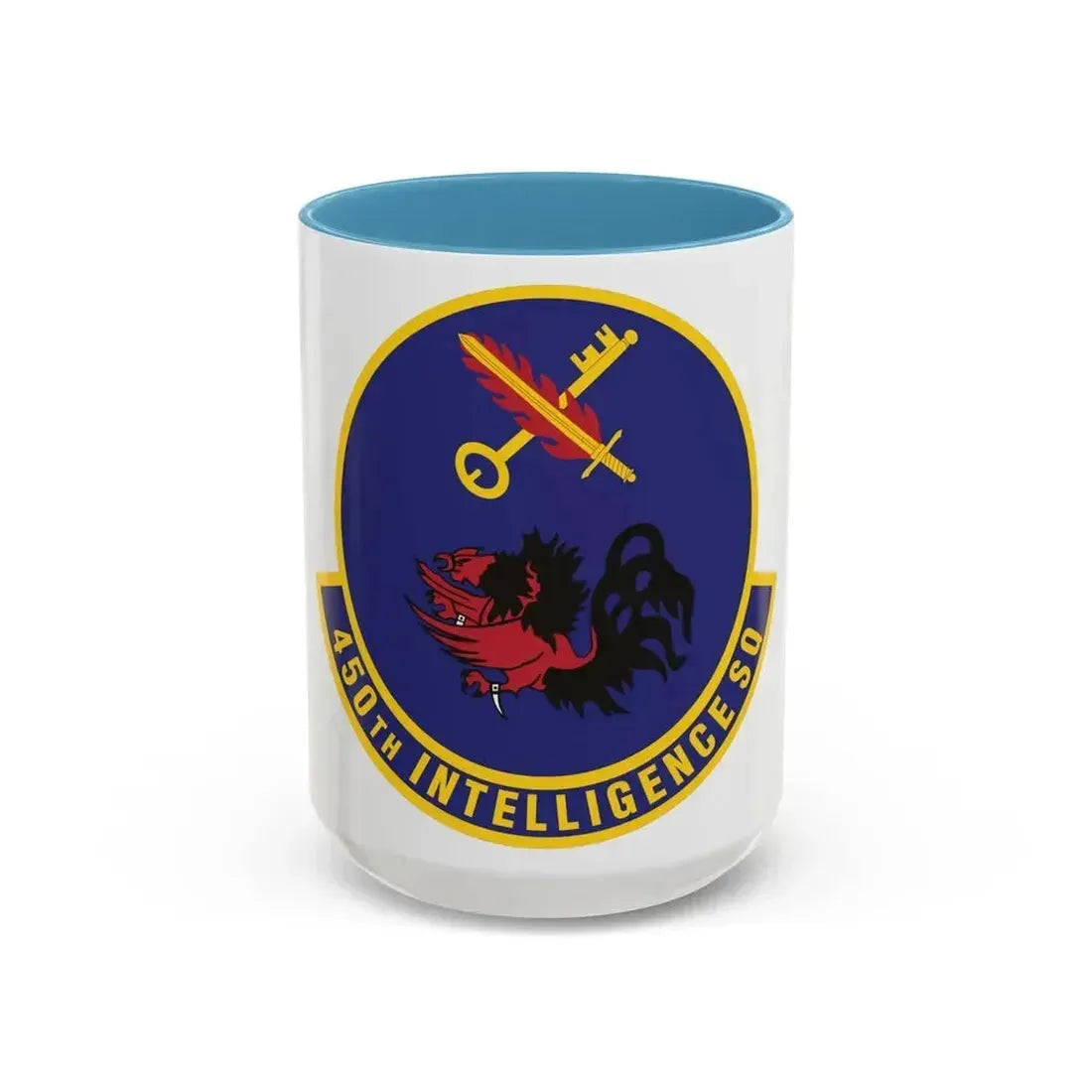 450th Intelligence Squadron (U.S. Air Force) Accent Coffee Mug 15oz Light Blue - Go Mug Yourself
