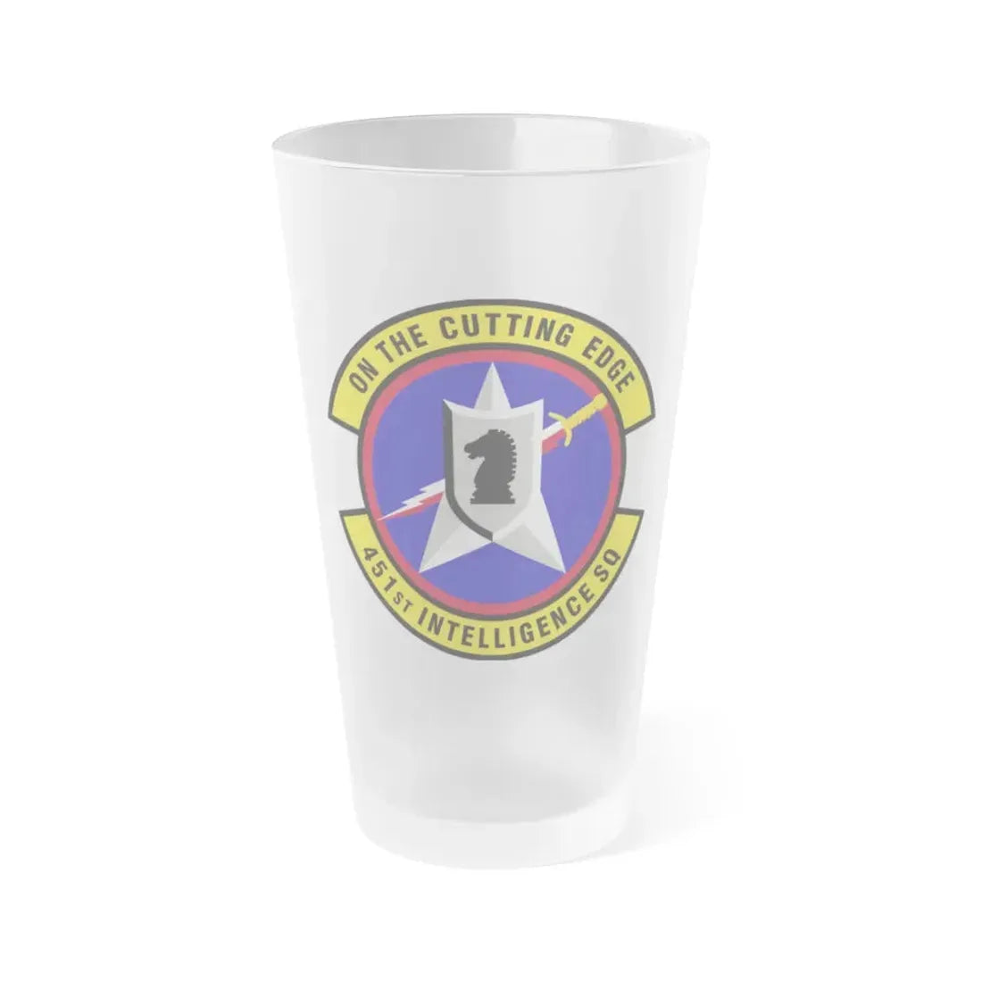451 Intelligence Squadron ACC (U.S. Air Force) Frosted Pint Glass 16oz 16oz Frosted - Go Mug Yourself