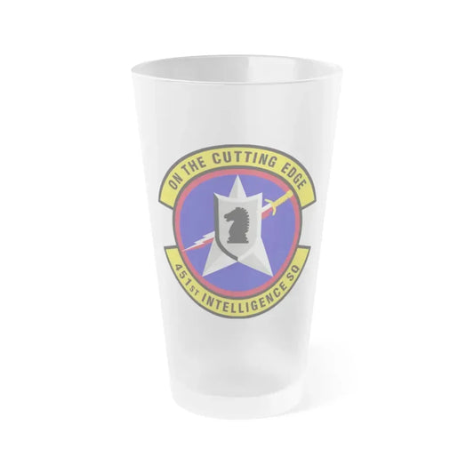 451 Intelligence Squadron ACC (U.S. Air Force) Frosted Pint Glass 16oz 16oz Frosted - Go Mug Yourself