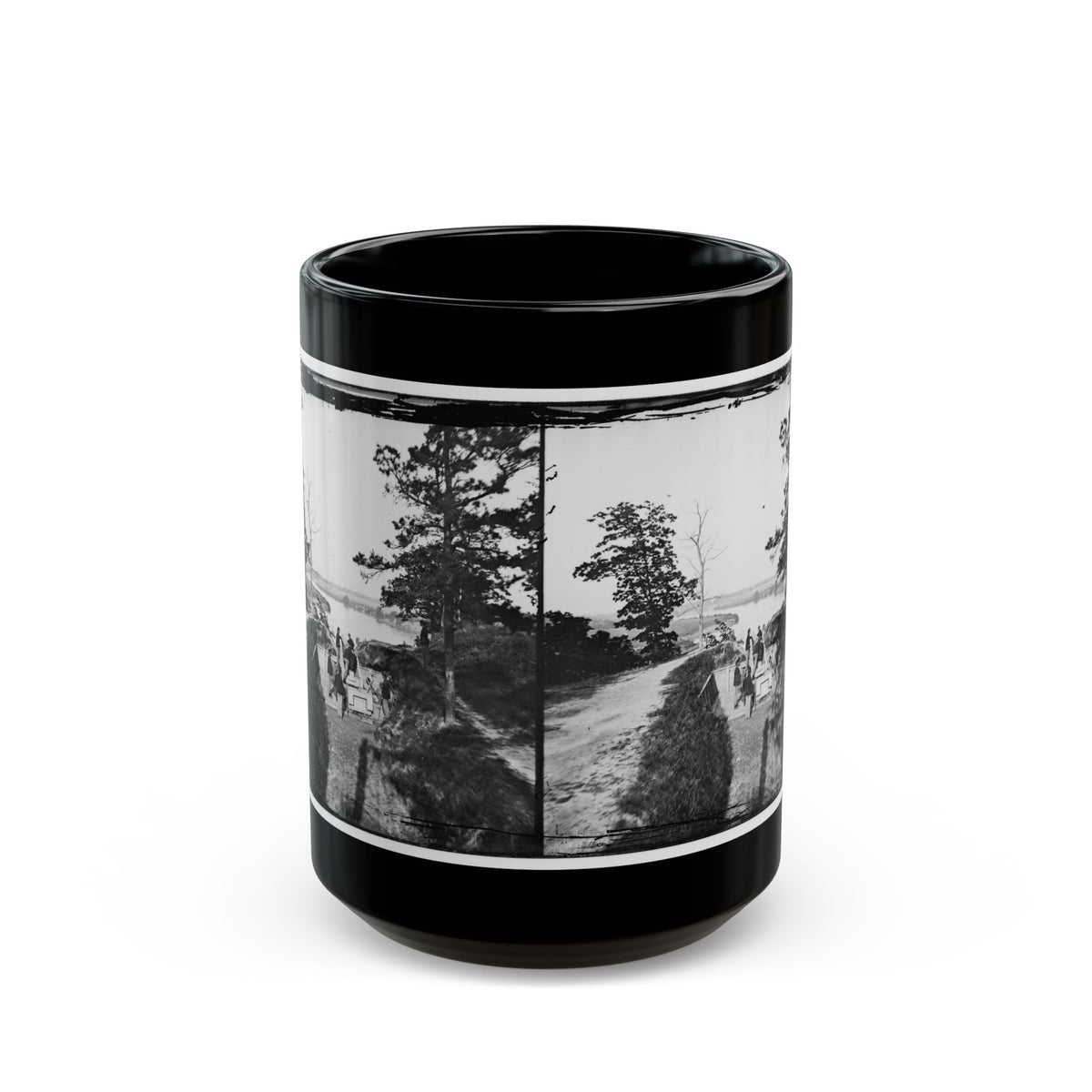 James River, Va. Confederate Gun In Battery Brooks (U.S. Civil War) Black Coffee Mug