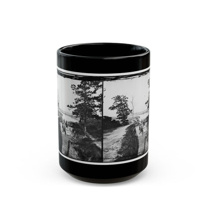 James River, Va. Confederate Gun In Battery Brooks (U.S. Civil War) Black Coffee Mug