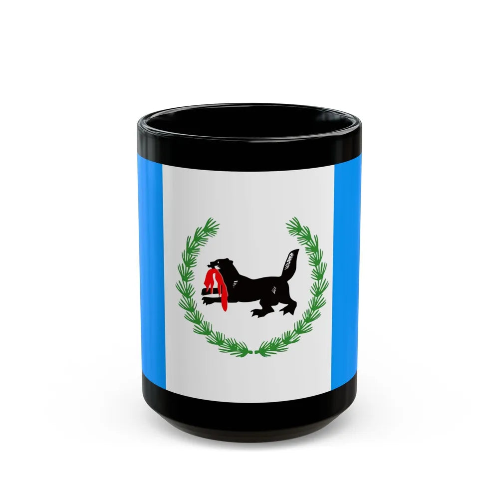 Flag of Irkutsk Oblast Russia - Black Coffee Mug-15oz-Go Mug Yourself