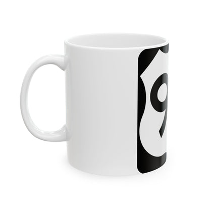 US 9W NY (New York) (Road Sign) White Coffee Mug