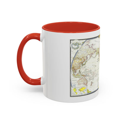 World Map (1951) (Map) Accent Coffee Mug
