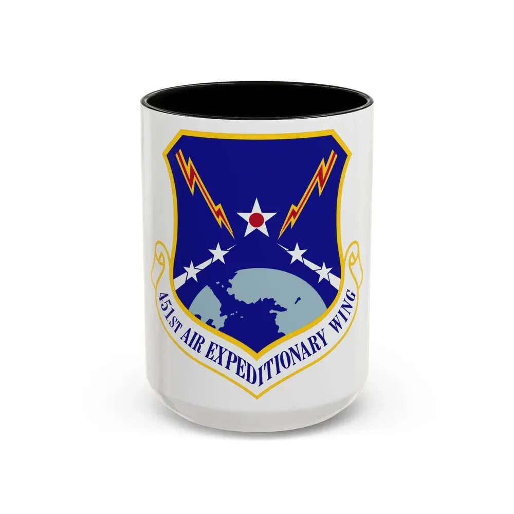 451st Air Expeditionary Wing (U.S. Air Force) Accent Coffee Mug 15oz Black - Go Mug Yourself