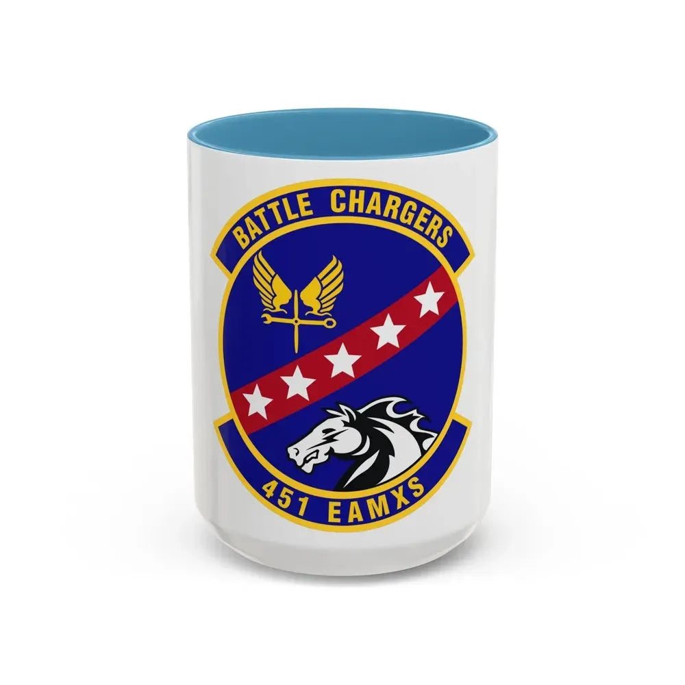 451st Expeditionary Aircraft Maintenance Squadron (U.S. Air Force) Accent Coffee Mug 15oz Light Blue - Go Mug Yourself