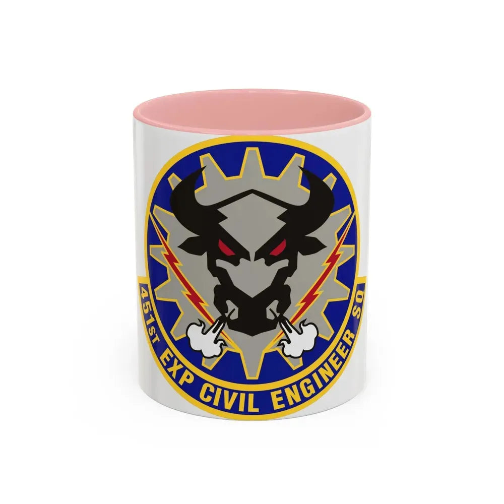 451st Expeditionary Civil Engineer Squadron (U.S. Air Force) Accent Coffee Mug 11oz Pink - Go Mug Yourself