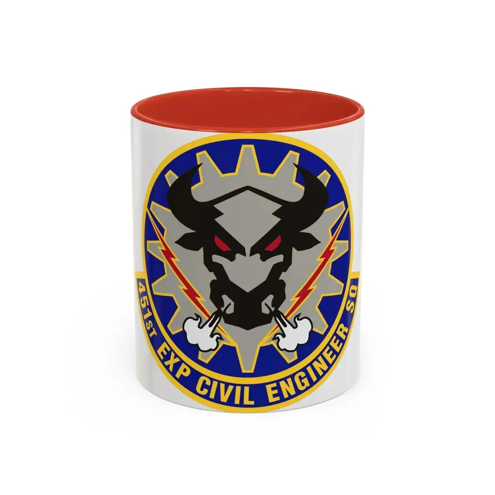 451st Expeditionary Civil Engineer Squadron (U.S. Air Force) Accent Coffee Mug 11oz Red - Go Mug Yourself