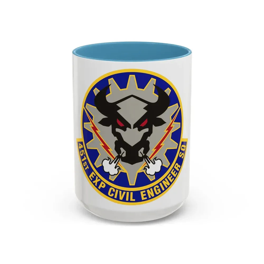 451st Expeditionary Civil Engineer Squadron (U.S. Air Force) Accent Coffee Mug 15oz Light Blue - Go Mug Yourself
