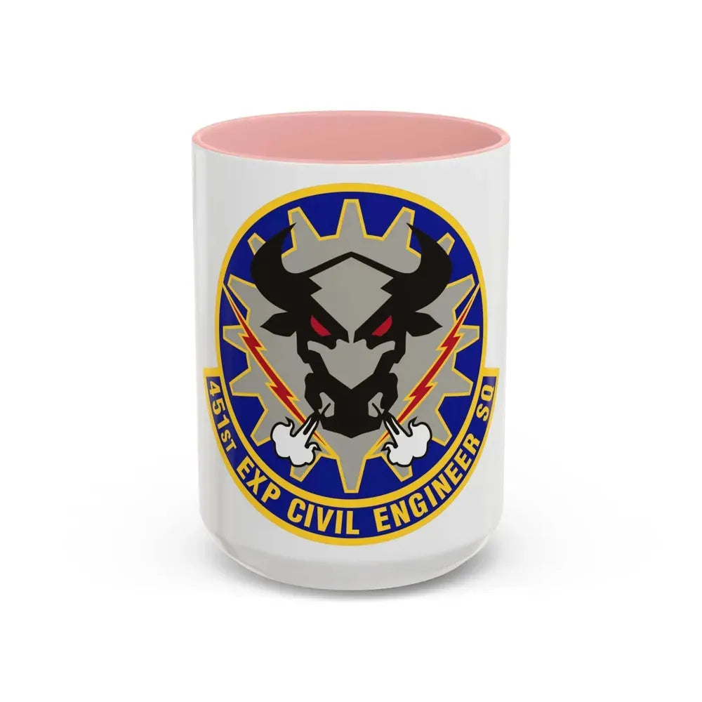 451st Expeditionary Civil Engineer Squadron (U.S. Air Force) Accent Coffee Mug 15oz Pink - Go Mug Yourself