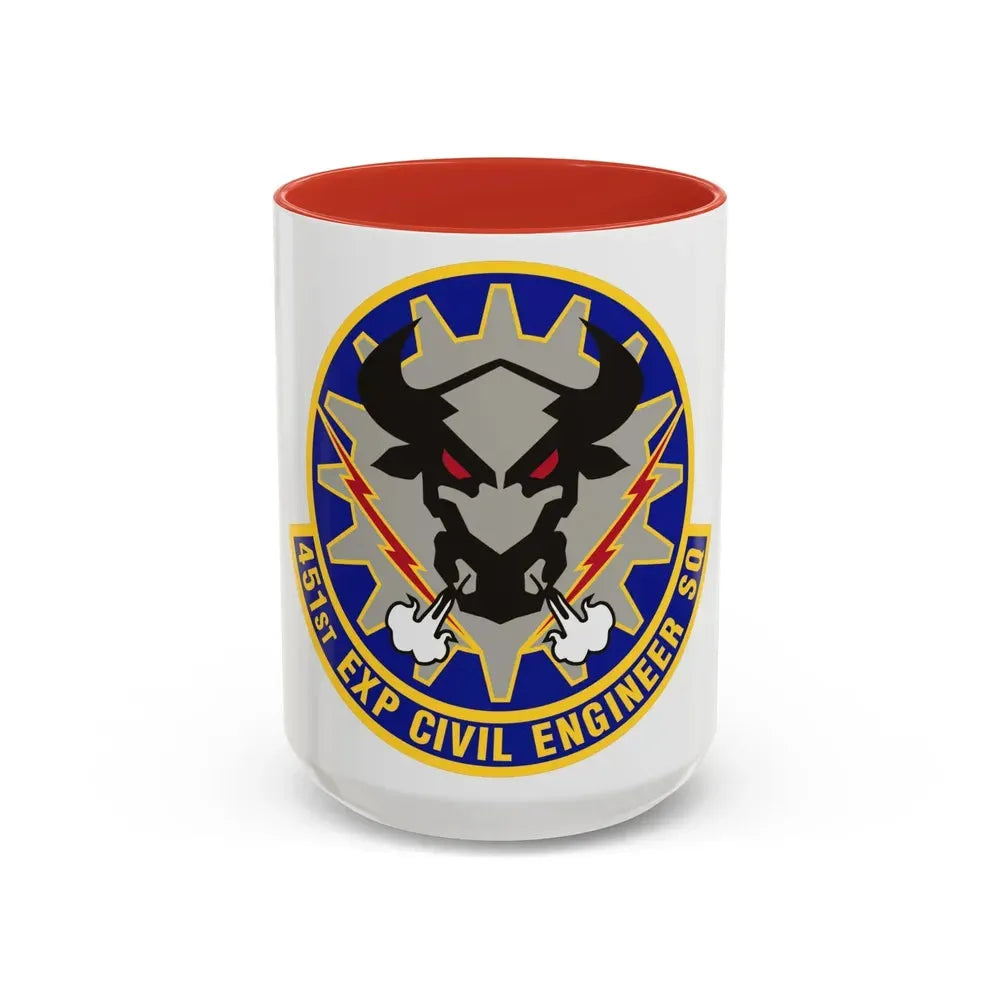 451st Expeditionary Civil Engineer Squadron (U.S. Air Force) Accent Coffee Mug 15oz Red - Go Mug Yourself