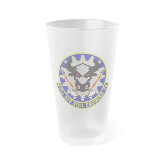 451st Expeditionary Civil Engineer Squadron (U.S. Air Force) Frosted Pint Glass 16oz 16oz Frosted - Go Mug Yourself
