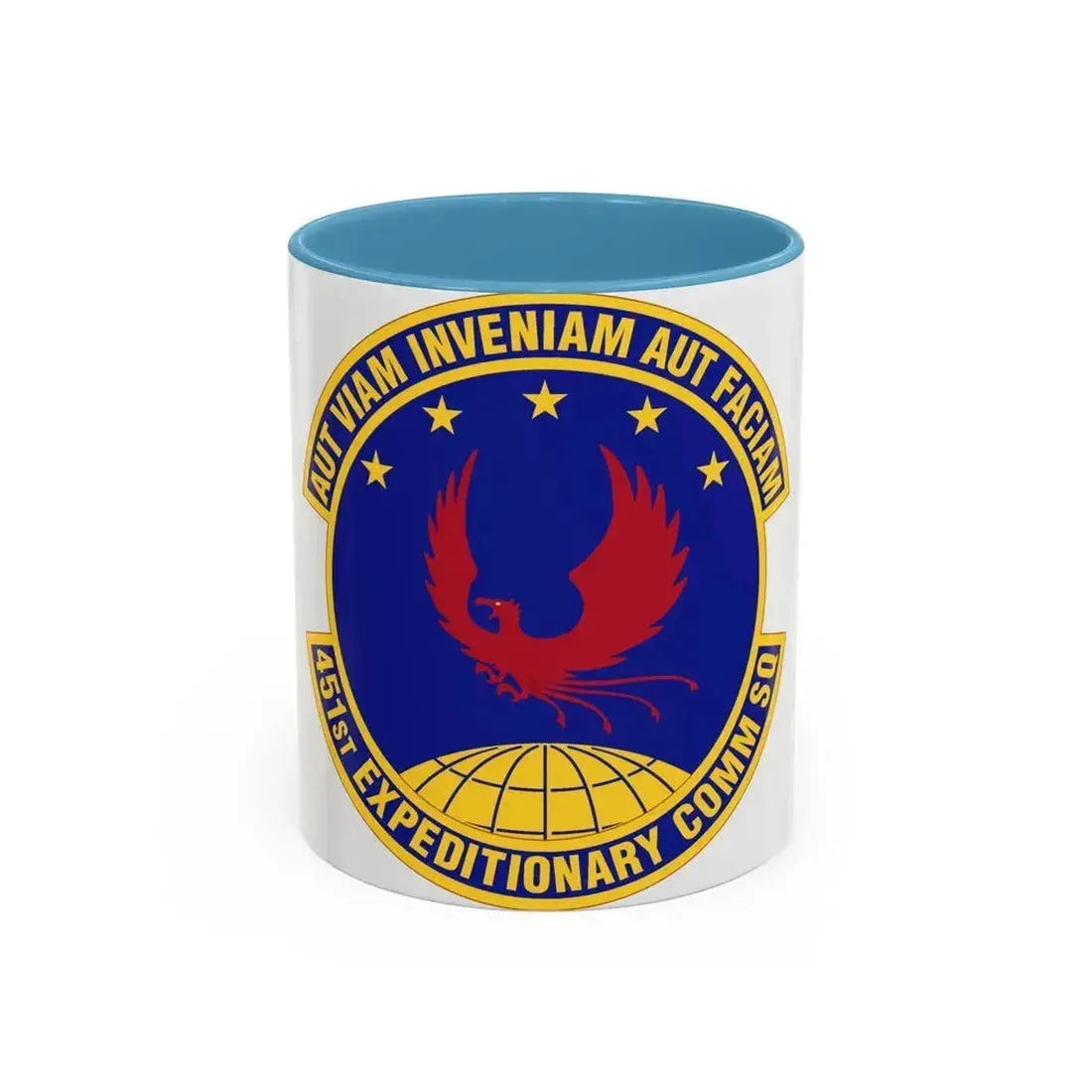 451st Expeditionary Communications Squadron (U.S. Air Force) Accent Coffee Mug 11oz Light Blue - Go Mug Yourself