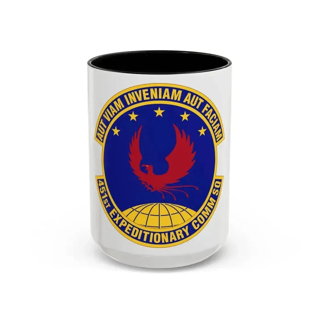 451st Expeditionary Communications Squadron (U.S. Air Force) Accent Coffee Mug 15oz Black - Go Mug Yourself