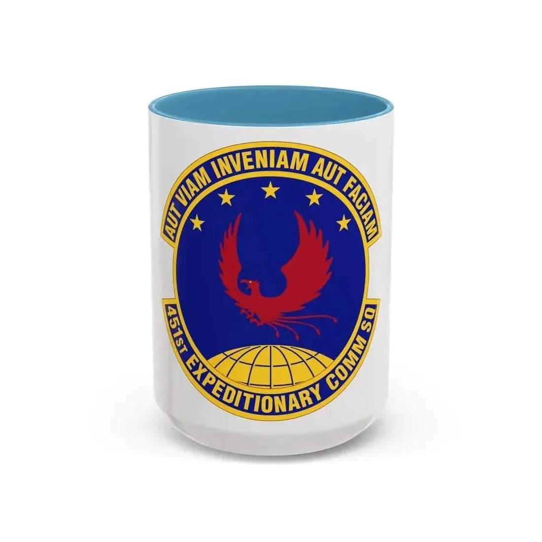 451st Expeditionary Communications Squadron (U.S. Air Force) Accent Coffee Mug 15oz Light Blue - Go Mug Yourself