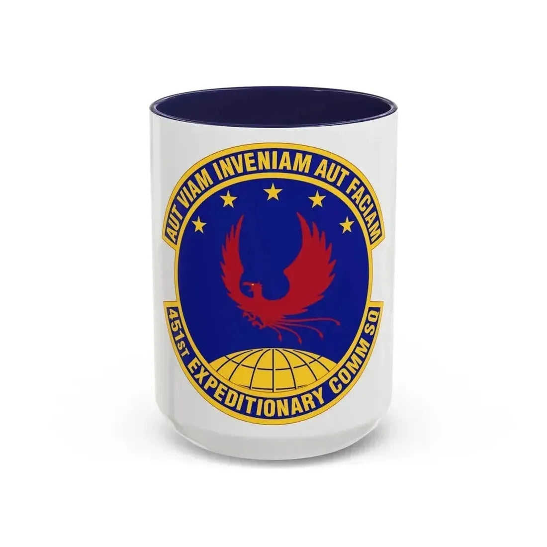 451st Expeditionary Communications Squadron (U.S. Air Force) Accent Coffee Mug 15oz Navy - Go Mug Yourself