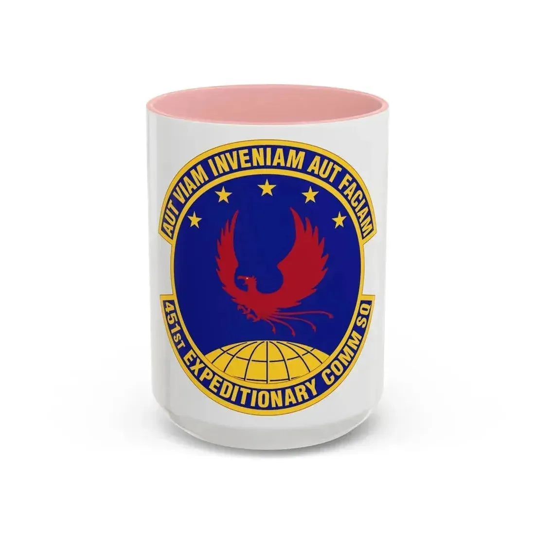 451st Expeditionary Communications Squadron (U.S. Air Force) Accent Coffee Mug 15oz Pink - Go Mug Yourself