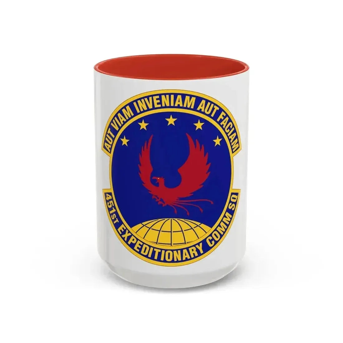 451st Expeditionary Communications Squadron (U.S. Air Force) Accent Coffee Mug 15oz Red - Go Mug Yourself