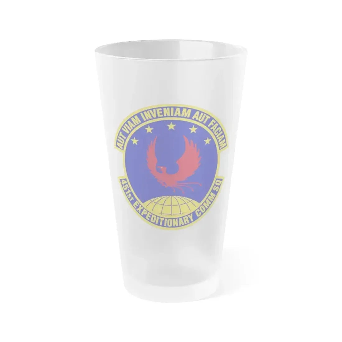 451st Expeditionary Communications Squadron (U.S. Air Force) Frosted Pint Glass 16oz 16oz Frosted - Go Mug Yourself