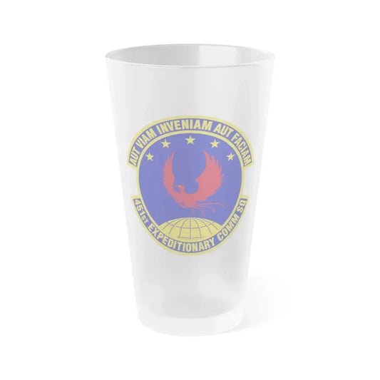451st Expeditionary Communications Squadron (U.S. Air Force) Frosted Pint Glass 16oz 16oz Frosted - Go Mug Yourself