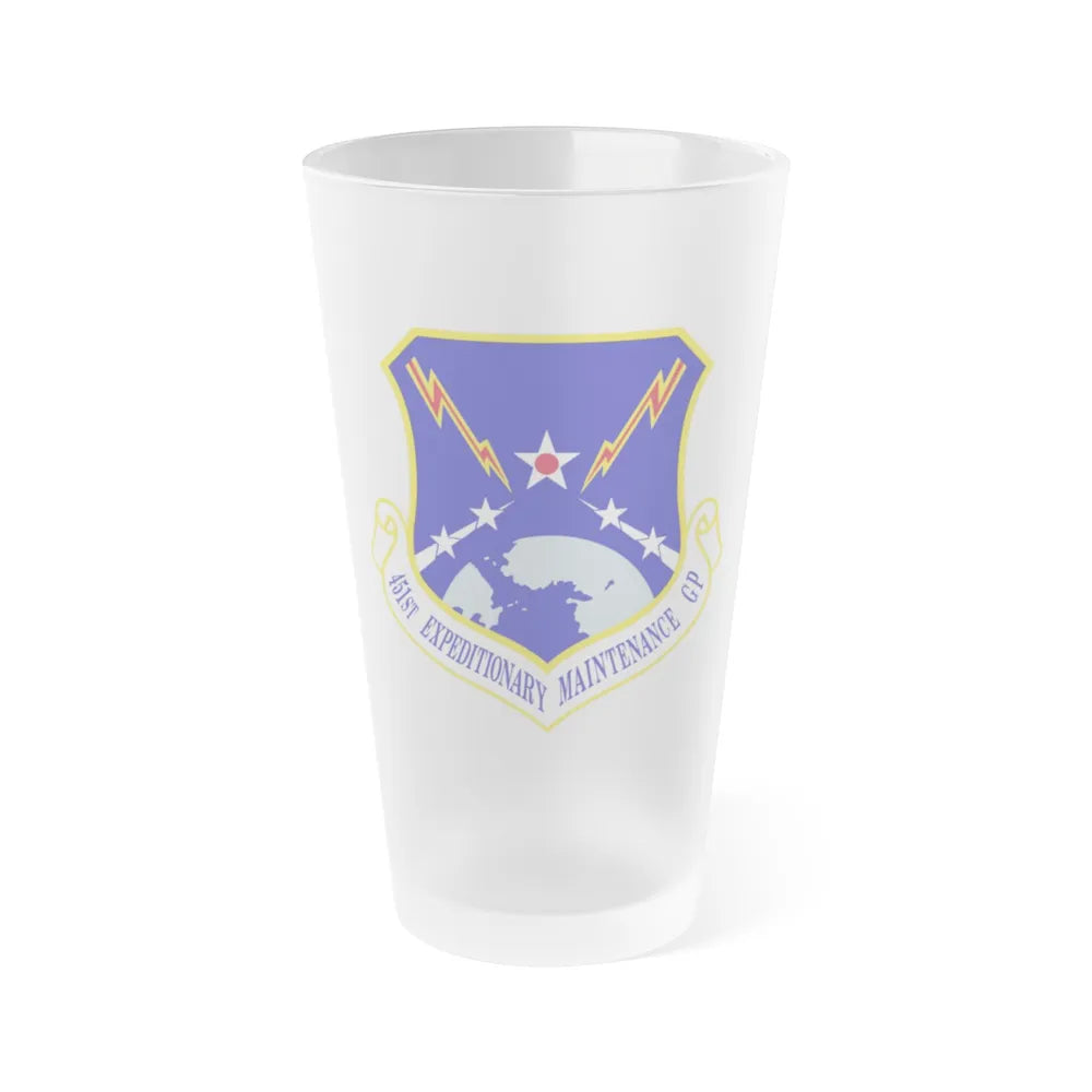 451st Expeditionary Maintenance Group (U.S. Air Force) Frosted Pint Glass 16oz-16oz-Frosted-Go Mug Yourself