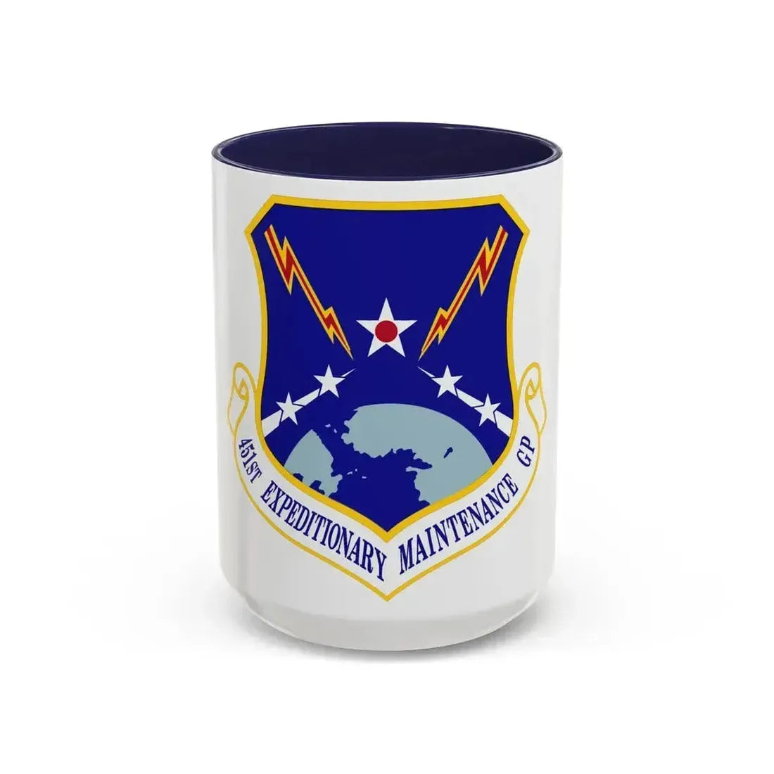 451st Expeditionary Maintenance Group (U.S. Air Force) Accent Coffee Mug 15oz Navy - Go Mug Yourself
