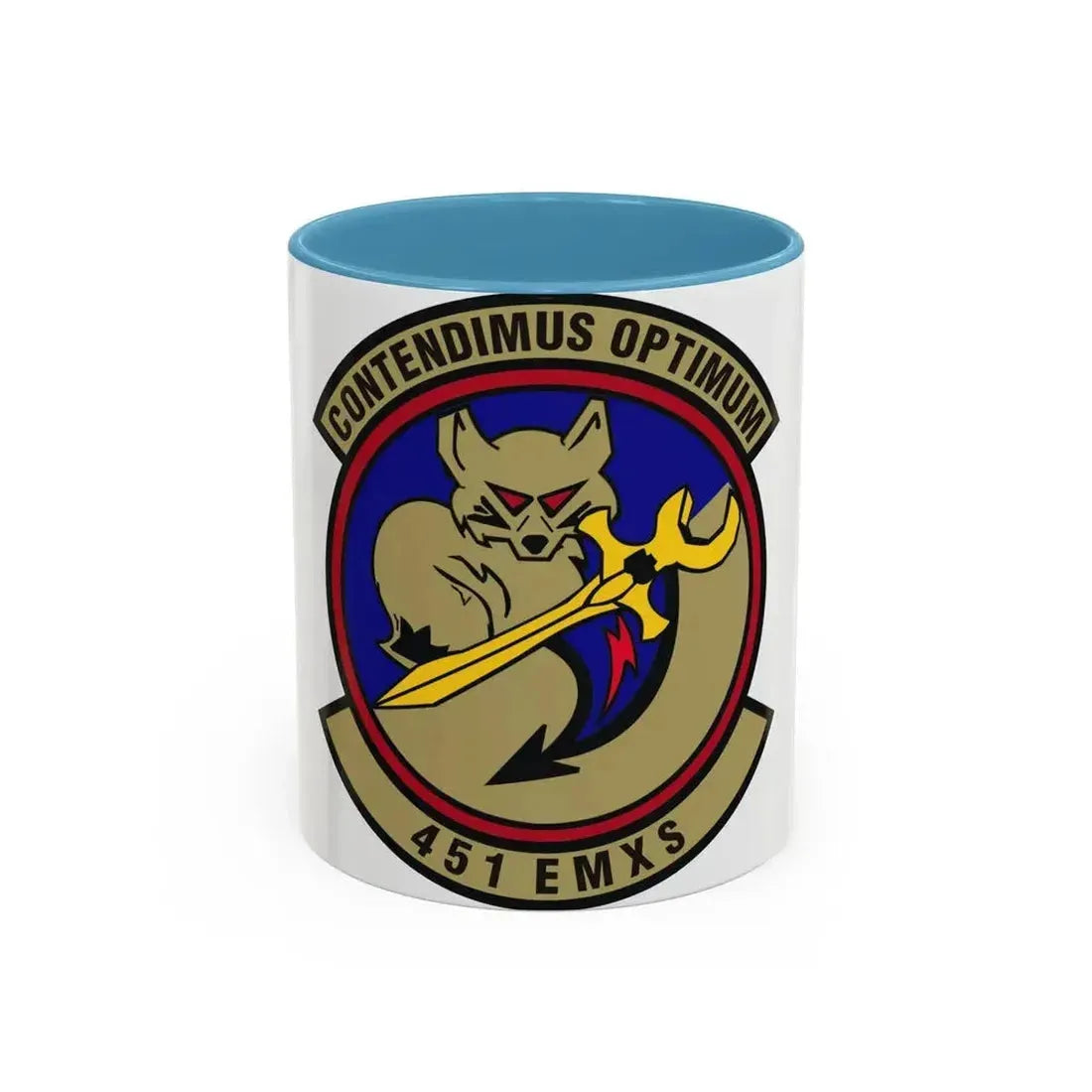 451st Expeditionary Maintenance Squadron (U.S. Air Force) Accent Coffee Mug 11oz Light Blue - Go Mug Yourself