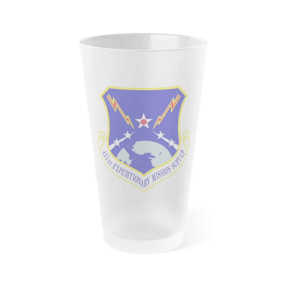 451st Expeditionary Mission Support Group (U.S. Air Force) Frosted Pint Glass 16oz-16oz-Frosted-Go Mug Yourself