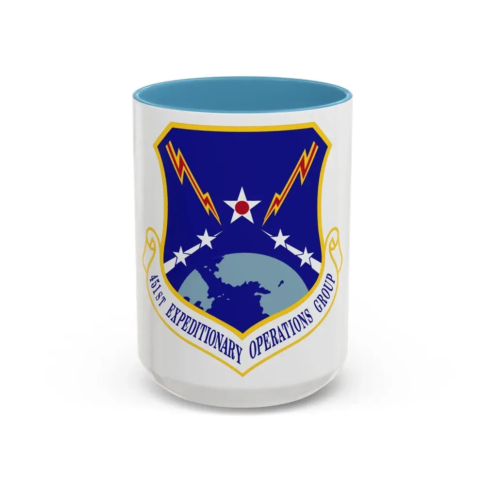 451st Expeditionary Operations Group (U.S. Air Force) Accent Coffee Mug 15oz Light Blue - Go Mug Yourself