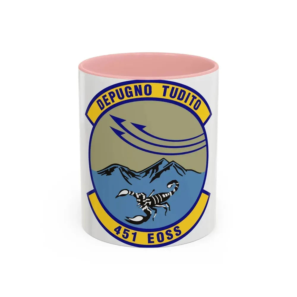 451st Expeditionary Operations Support Squadron (U.S. Air Force) Accent Coffee Mug 11oz Pink - Go Mug Yourself