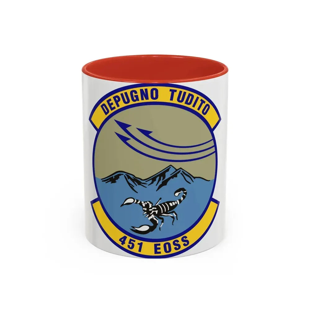 451st Expeditionary Operations Support Squadron (U.S. Air Force) Accent Coffee Mug 11oz Red - Go Mug Yourself