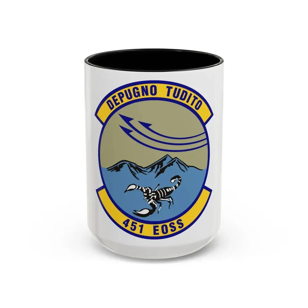 451st Expeditionary Operations Support Squadron (U.S. Air Force) Accent Coffee Mug 15oz Black - Go Mug Yourself