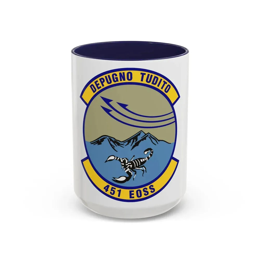 451st Expeditionary Operations Support Squadron (U.S. Air Force) Accent Coffee Mug 15oz Navy - Go Mug Yourself