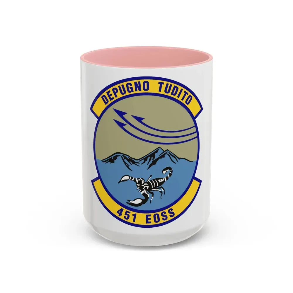 451st Expeditionary Operations Support Squadron (U.S. Air Force) Accent Coffee Mug 15oz Pink - Go Mug Yourself