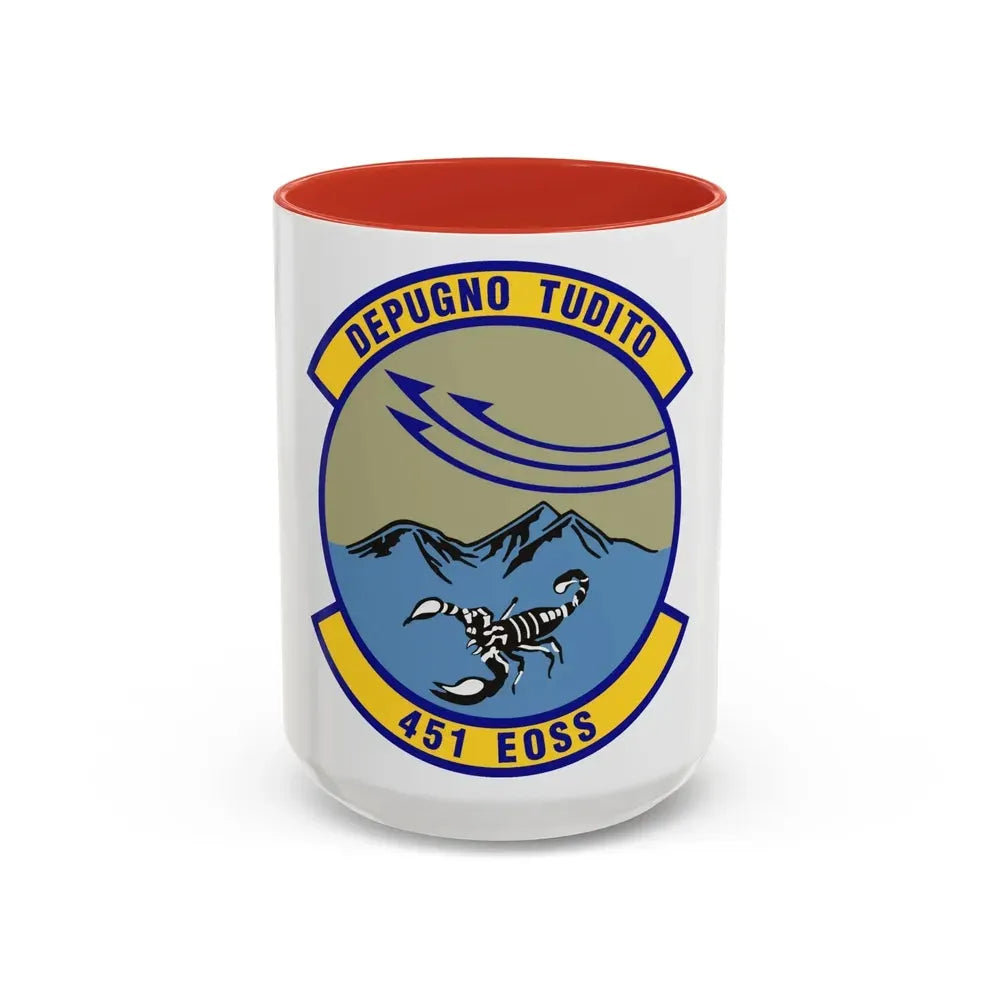 451st Expeditionary Operations Support Squadron (U.S. Air Force) Accent Coffee Mug 15oz Red - Go Mug Yourself