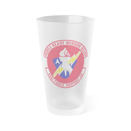 452 Force Support Squadron AFRC (U.S. Air Force) Frosted Pint Glass 16oz-Go Mug Yourself