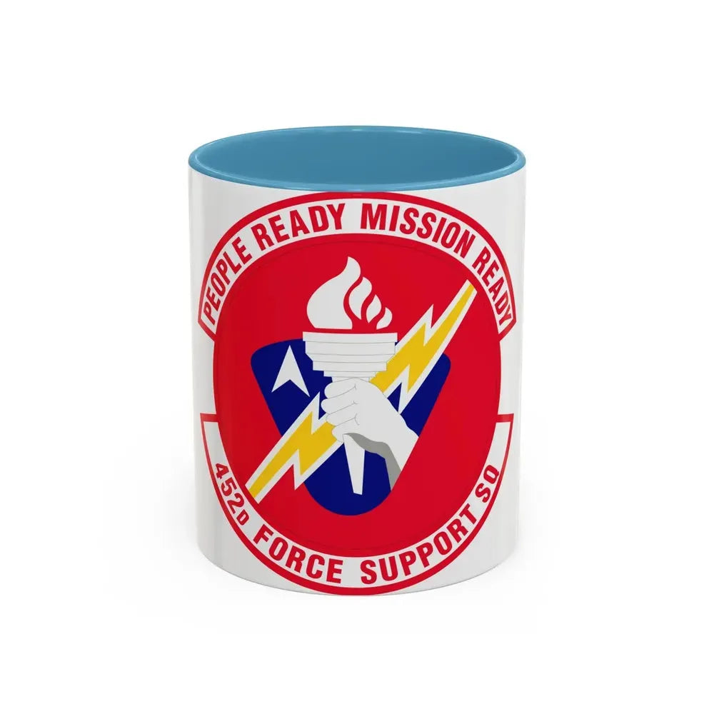 452 Force Support Squadron AFRC (U.S. Air Force) Accent Coffee Mug 11oz Light Blue - Go Mug Yourself