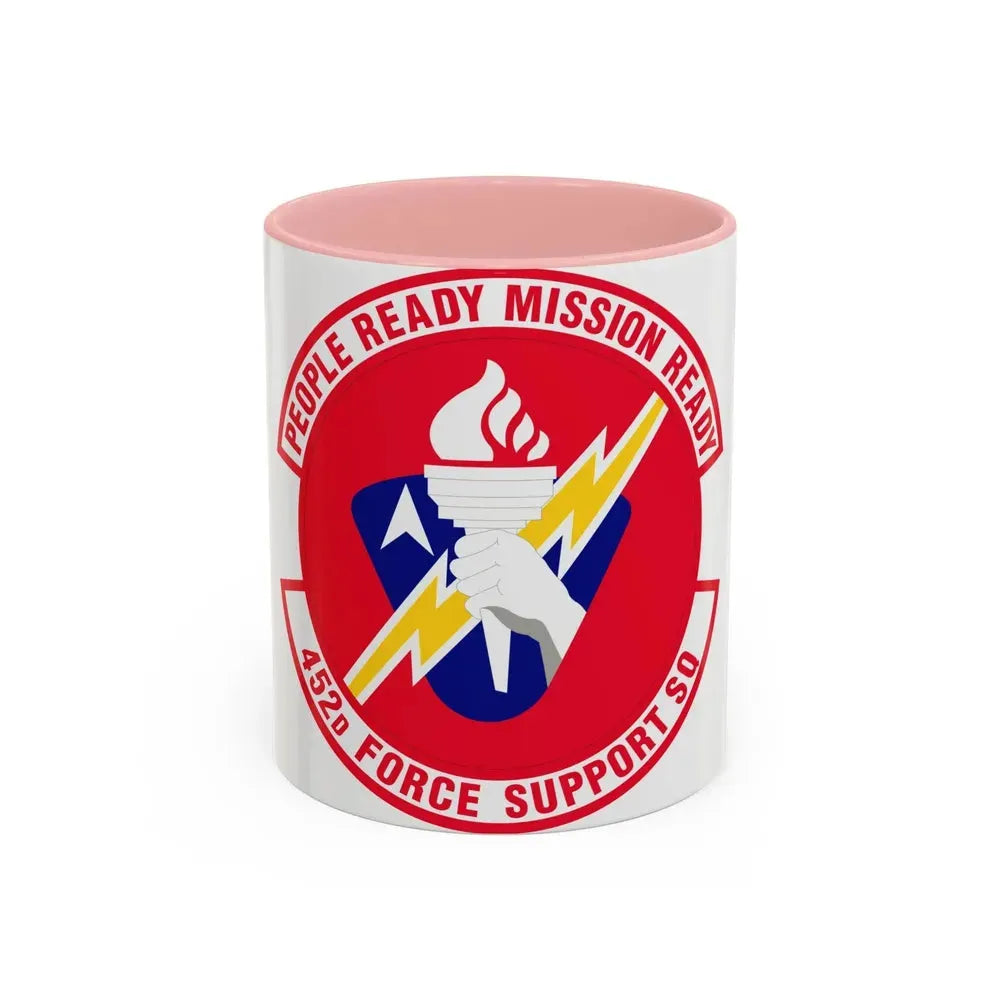 452 Force Support Squadron AFRC (U.S. Air Force) Accent Coffee Mug 11oz Pink - Go Mug Yourself