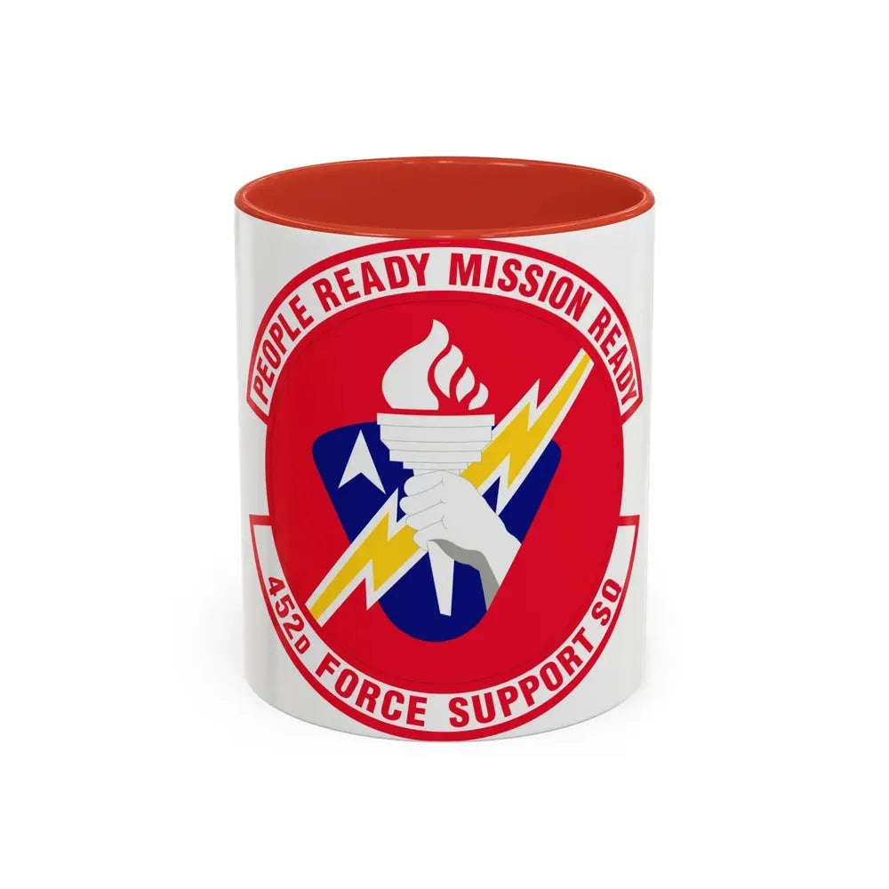 452 Force Support Squadron AFRC (U.S. Air Force) Accent Coffee Mug 11oz Red - Go Mug Yourself