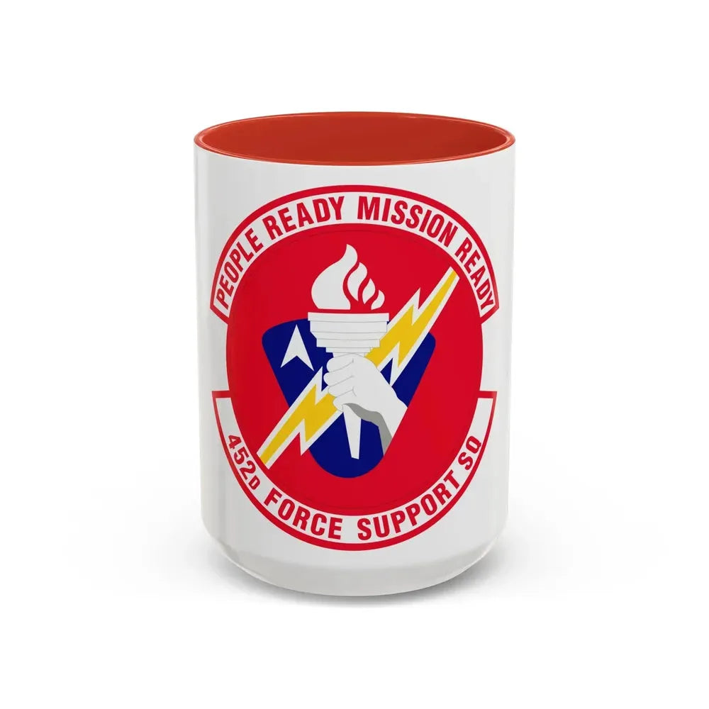 452 Force Support Squadron AFRC (U.S. Air Force) Accent Coffee Mug 15oz Red - Go Mug Yourself