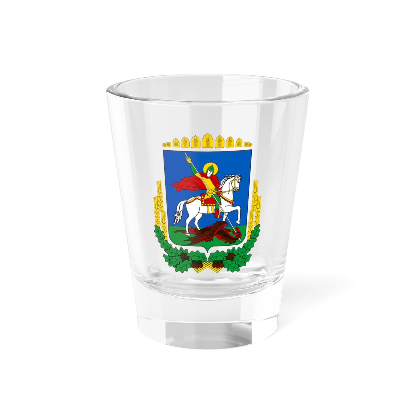 Coat of Arms of Kiev Oblast (Ukraine) (Coat of Arms) Shot Glass 1.5oz