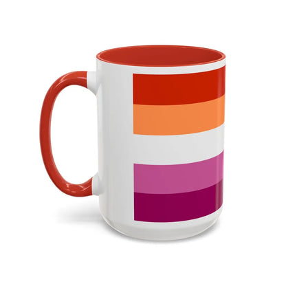 Lesbian 3 Pride Flag - Accent Coffee Mug-Go Mug Yourself