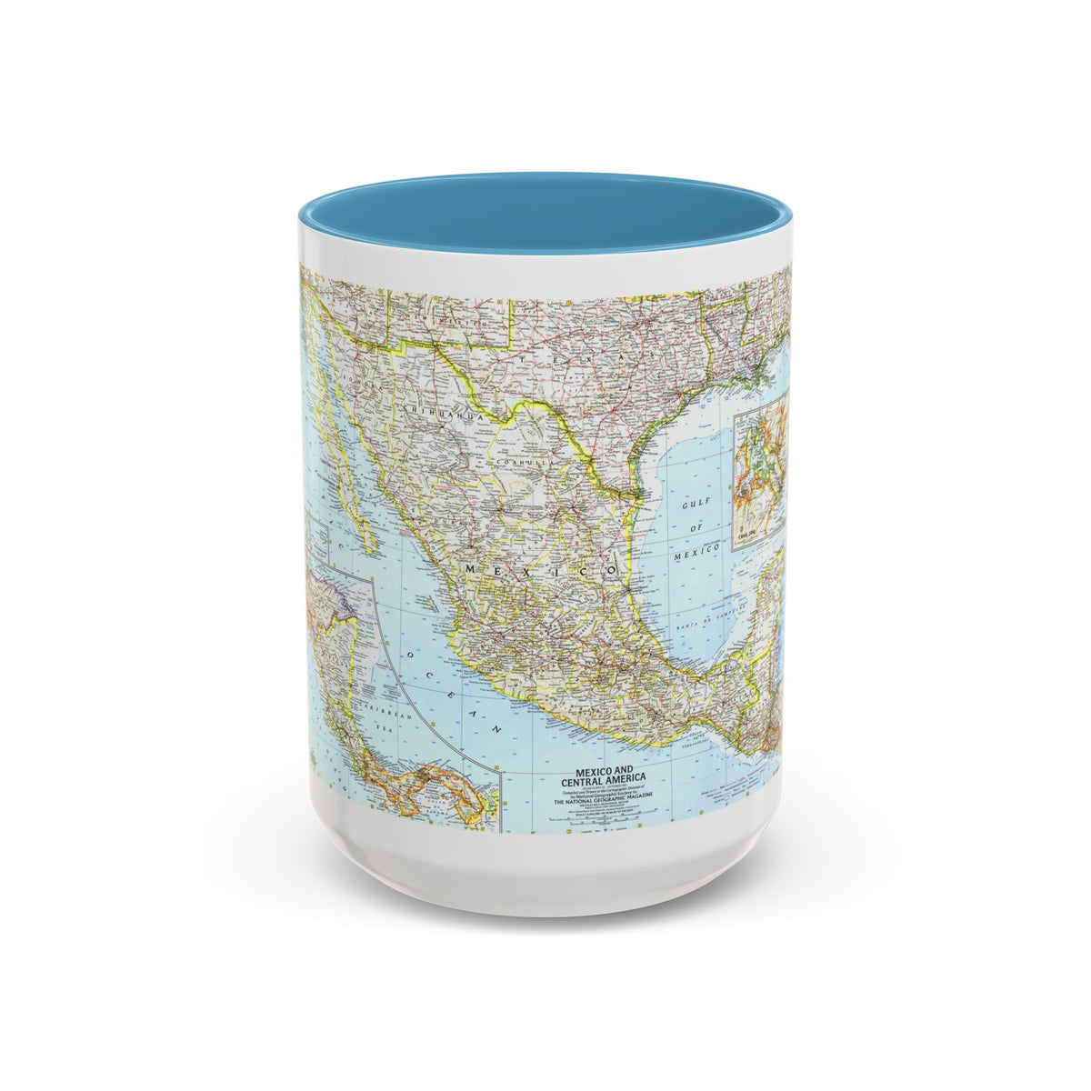 Central America - Mexico (1961) (Map) Accent Coffee Mug