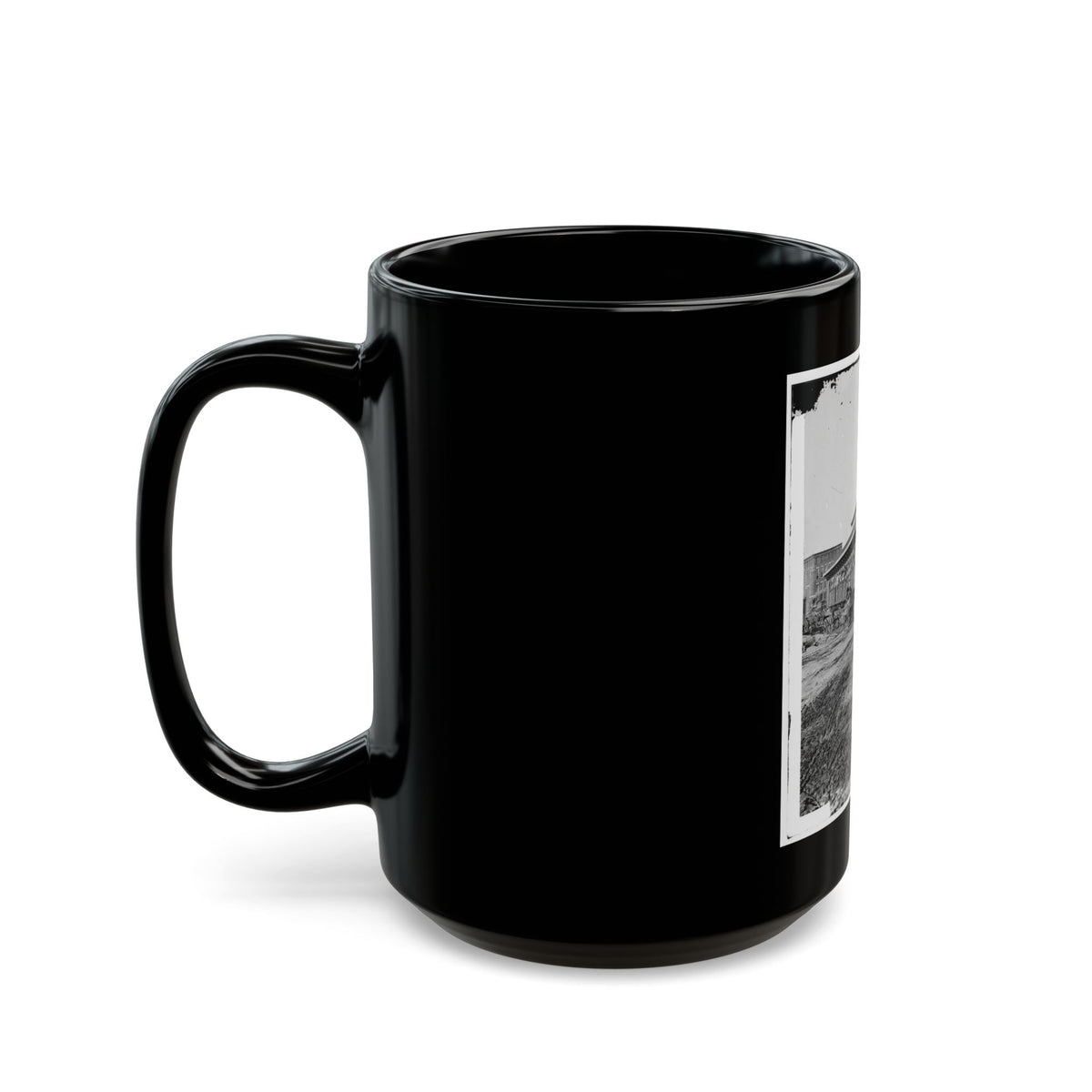 Atlanta, Ga. Boxcars With Refugees At Railroad Depot (U.S. Civil War) Black Coffee Mug