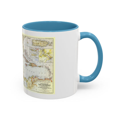 Central America - The Caribbean (1947) (Map) Accent Coffee Mug